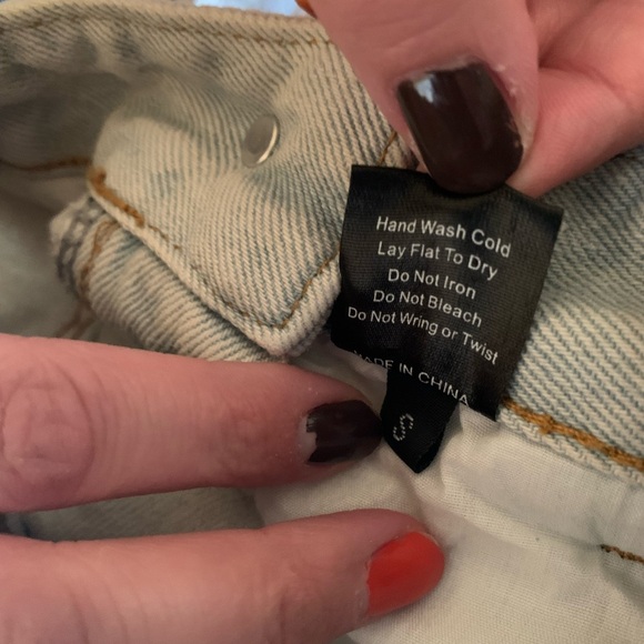 POL DYLAN Stylish Light Blue Denim Short Overalls with Plaid Pockets NWOT - Picture 7 of 7